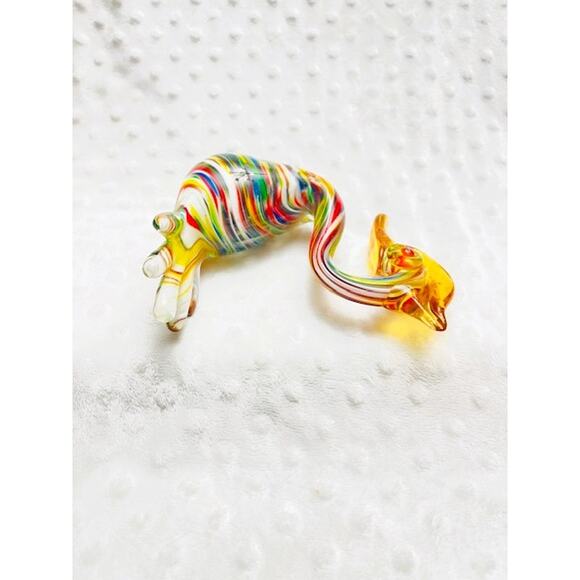 Vintage Murano Venetian Handblown, Multicolor, Amber Accent, Glass Heron - Picture 8 of 8